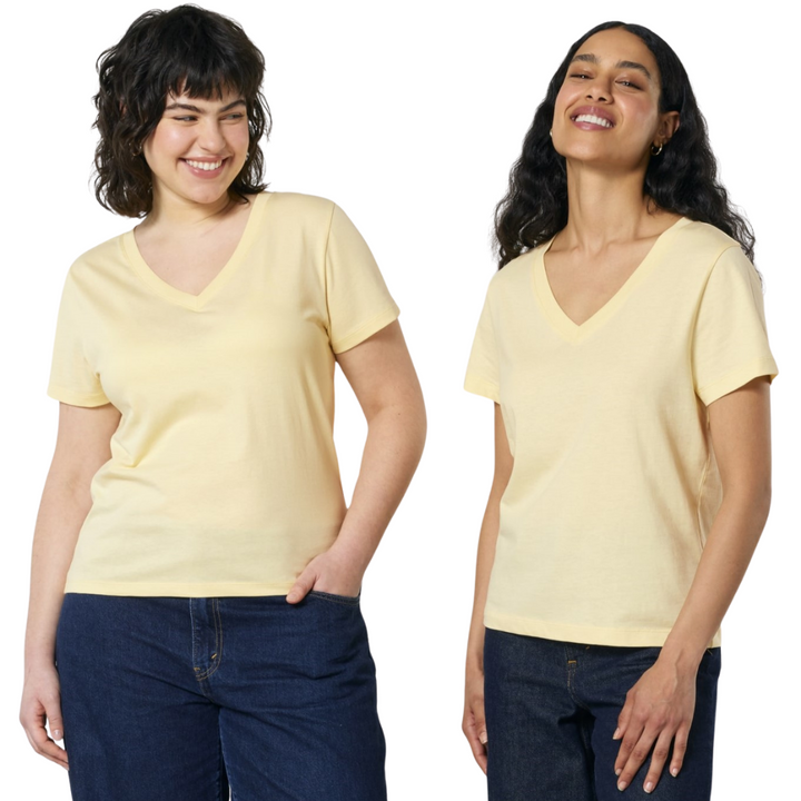 T-shirt femmes col V en coton bio