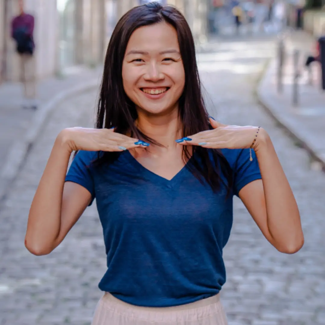 Col V Chandail Bleu Marine Femme T-shirt Femme Col V 100% Lin