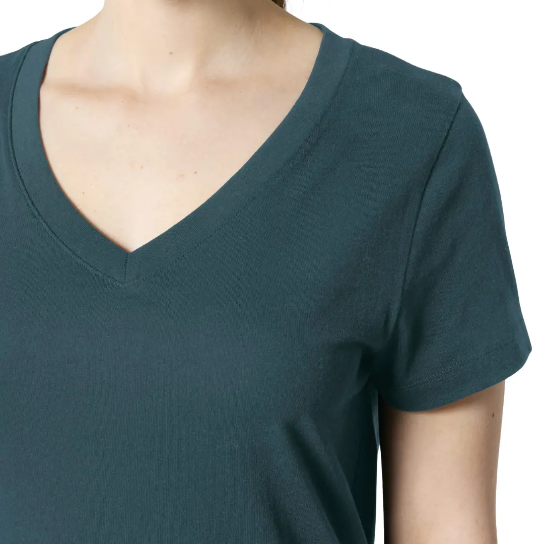 T-shirt femmes col V en coton bio – Coton vert