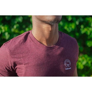 VM ♻ T-shirt Homme bordeaux chiné en coton BIO (vêtements moches)