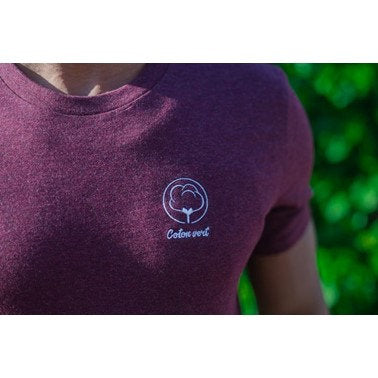 VM ♻ T-shirt Homme bordeaux chiné en coton BIO (vêtements moches)