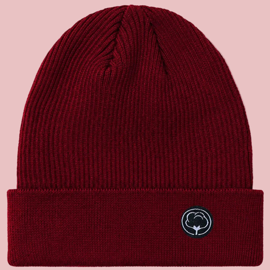 Bonnet bordeaux en coton bio - Coton vert