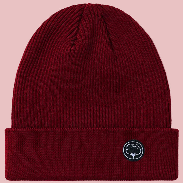 Bonnet bordeaux en coton bio - Coton vert