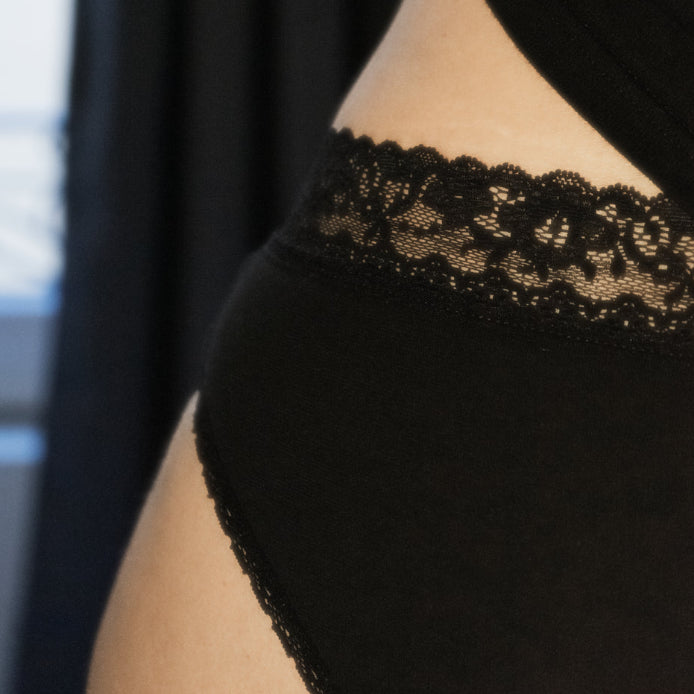 Culotte dentelle coton bio noir 2