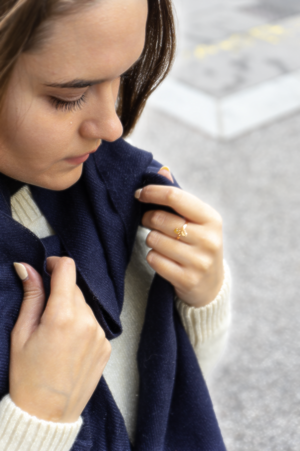 Echarpe Coton vert bleu nuit made in France 2