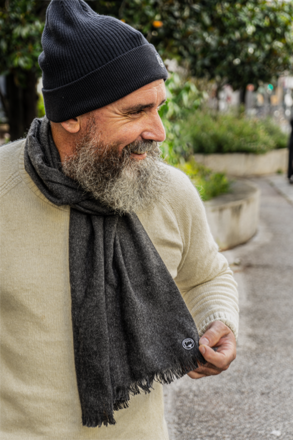 Echarpe Coton vert gris fonce made in France 2