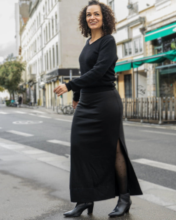 La jupe longue Coton vert coton bio et laine 3