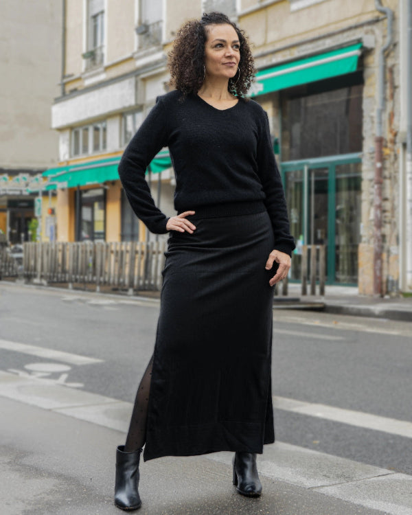 La jupe longue Coton vert coton bio et laine 6