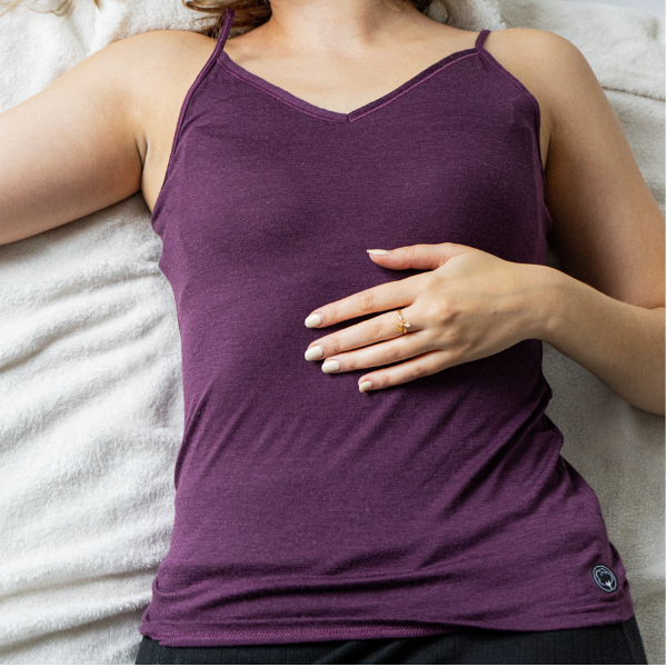 Le caraco laine mérinos Coton vert - Violet