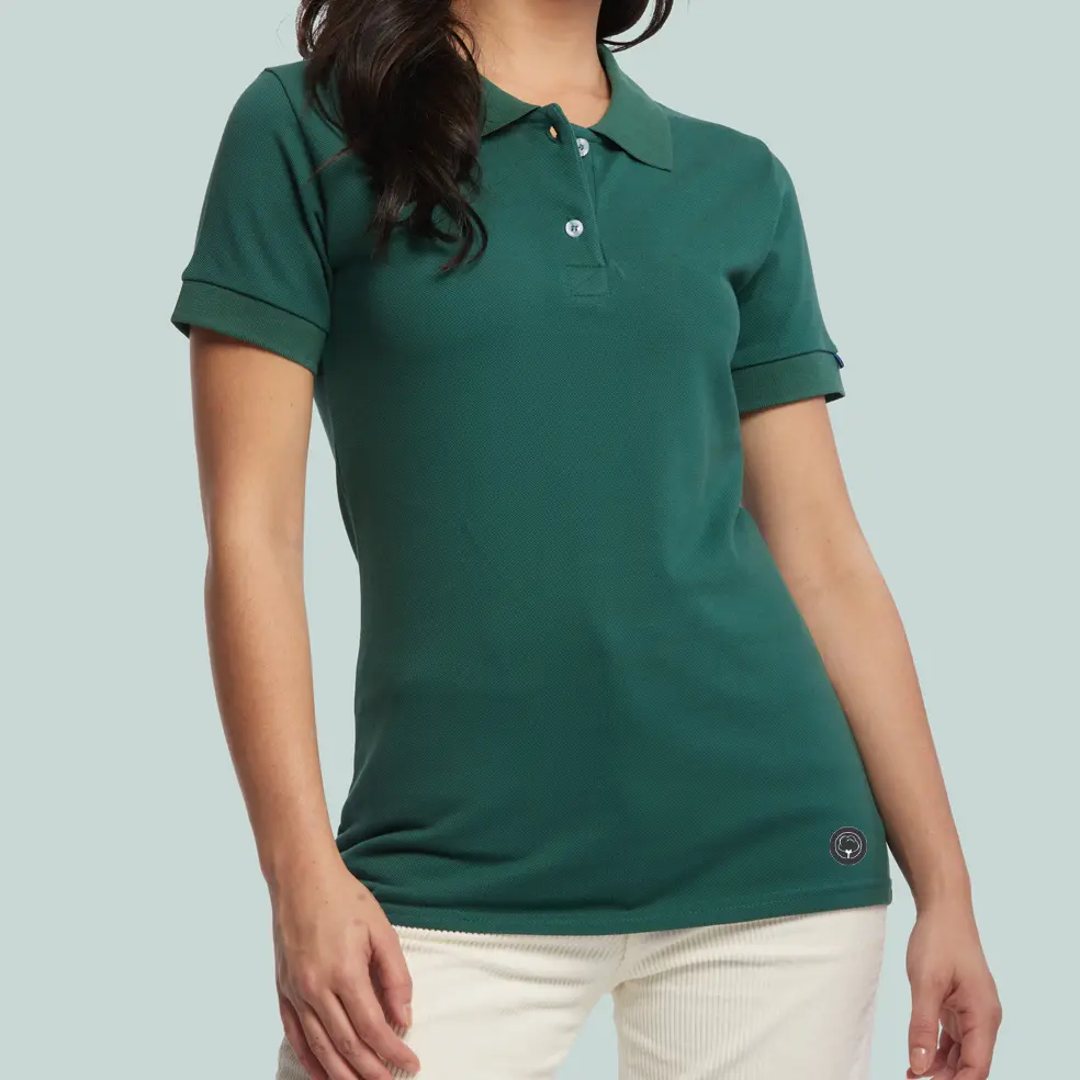 Le polo français femmes en coton bio Coton vert