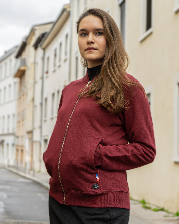Le teddy français en coton bio bordeaux - Coton vert