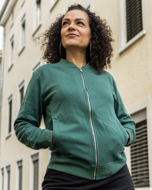 Le teddy français en coton bio vert bouteille - Coton vert