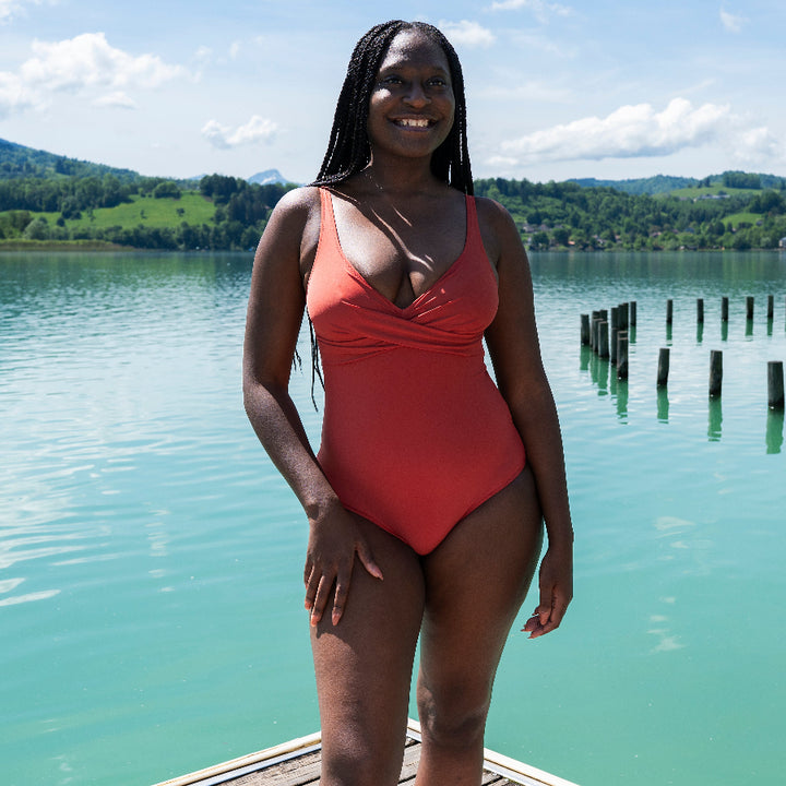 Maillot femmes 1 pièce terracotta