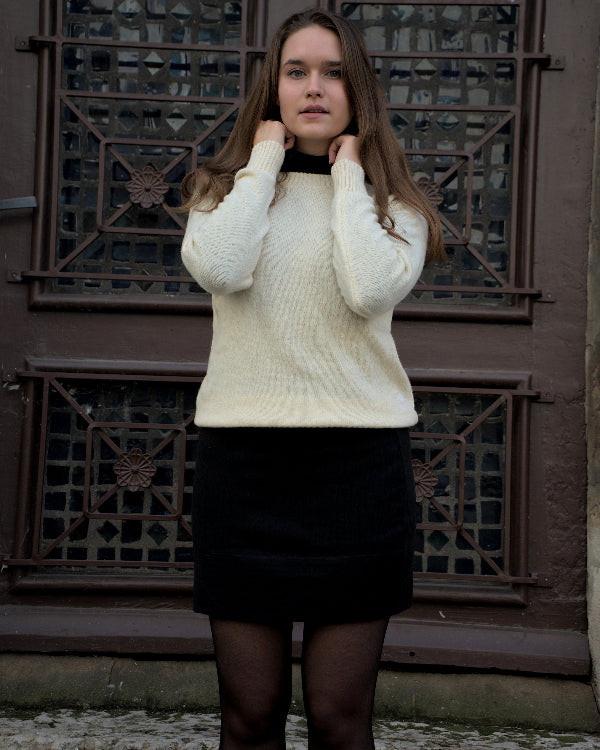 Mini jupe Coton vert noir en coton bio