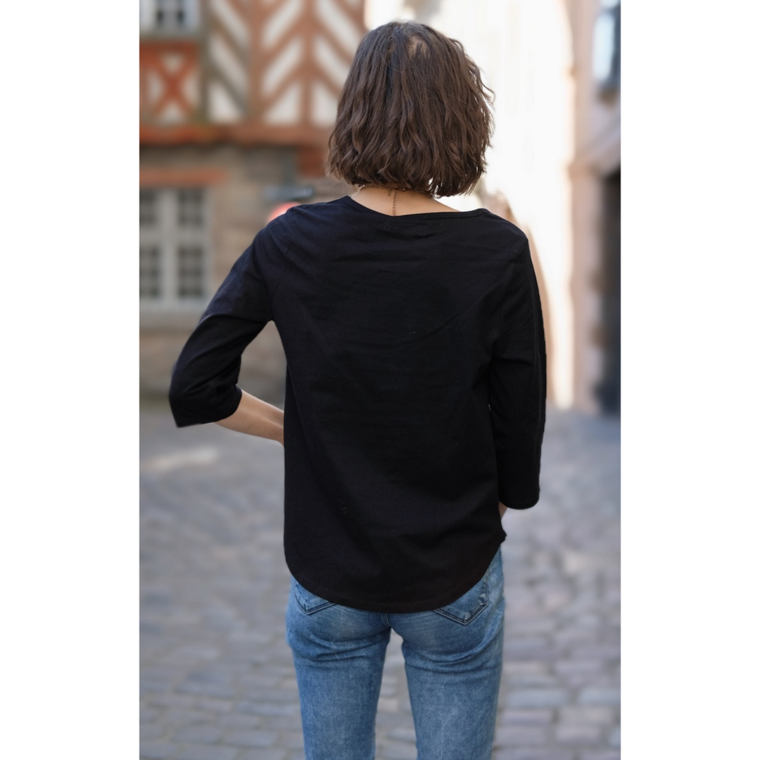 VM ♻ T-shirt Femme manches 3/4 en coton BIO (vêtements moches)