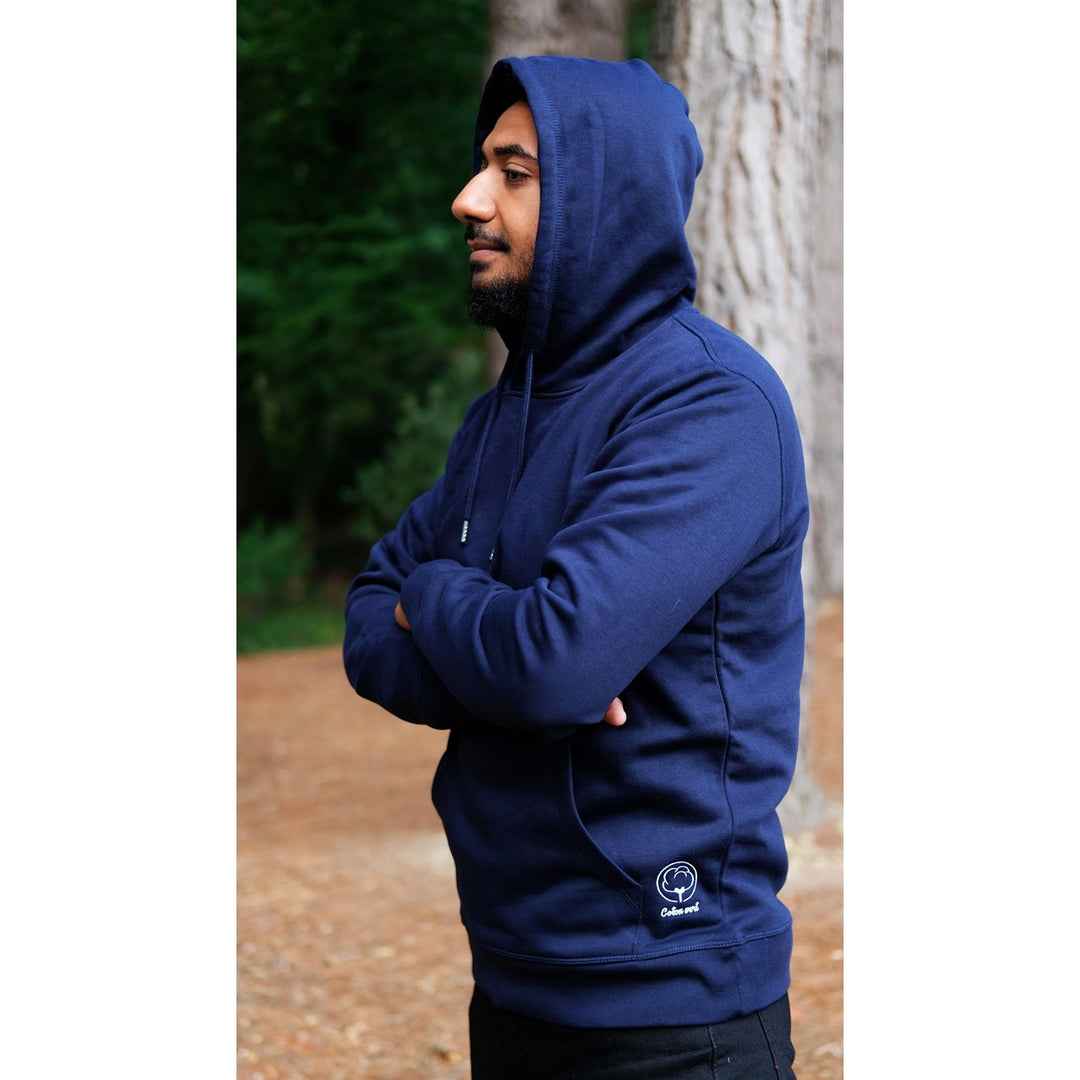 VM ♻ Sweat capuche mixte bleu en coton BIO (vêtement moche)