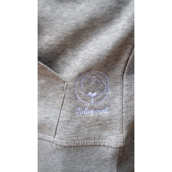 VM ♻ Sweat capuche mixte gris chiné en coton BIO (vêtement moche)