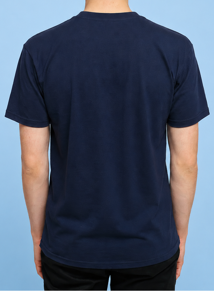 T-shirt col V français hommes Coton vert bleu nuit en coton bio 2