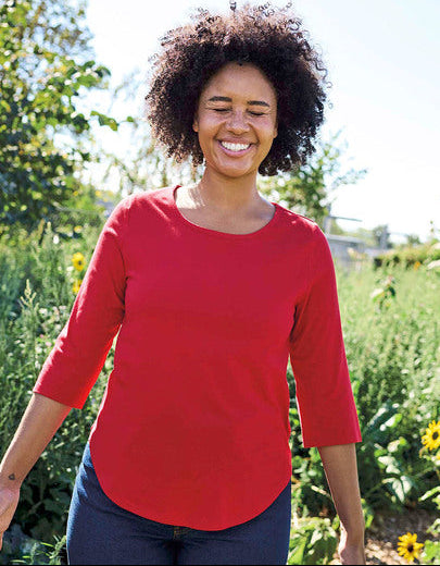 T-shirt_manches_3-4_en_coton_bio_Coton_vert