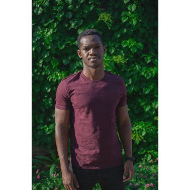 VM ♻ T-shirt Homme bordeaux chiné en coton BIO (vêtements moches)