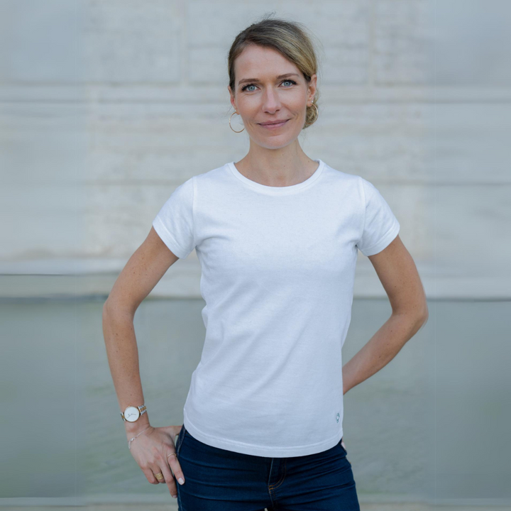 Le t-shirt français femmes épais blanc | 100% coton bio