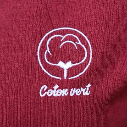 VM ♻ Veste capuche zippée mixte bordeaux en coton BIO Coton vert