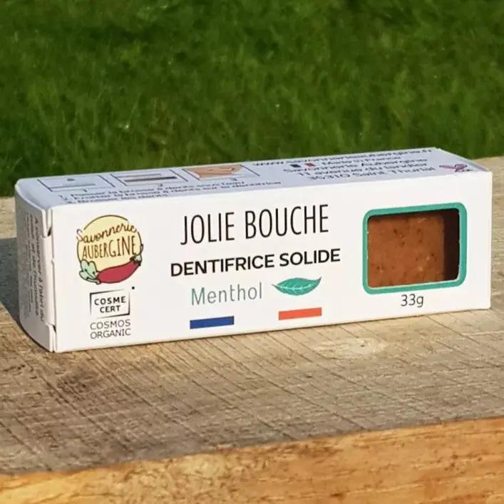 Dentifrice solide "Jolie bouche menthol" | Fabriqué en Bretagne | Bio & vegan - Coton vert