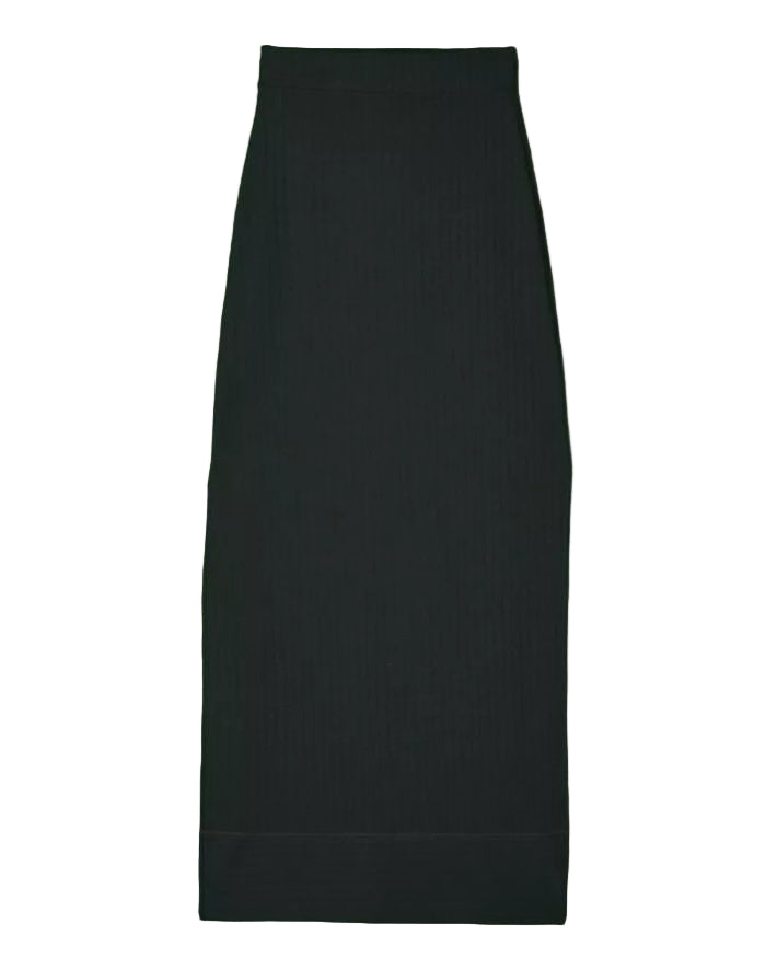 jupe-midi-laine-et-coton-noir- Coton vert