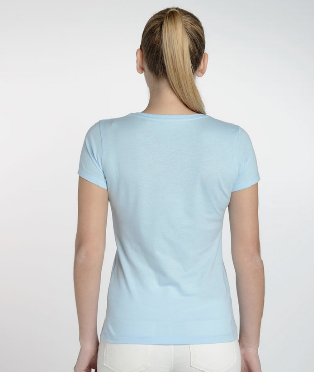 VM ♻ T-shirt Femme bleu ciel en coton bio (vêtements moches)