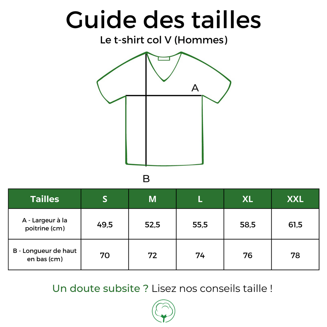 T-shirt Homme col V en coton BIO