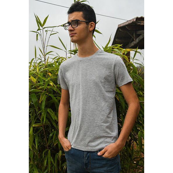 VM ♻ T-shirt Homme gris chiné en coton BIO (vêtements moches)