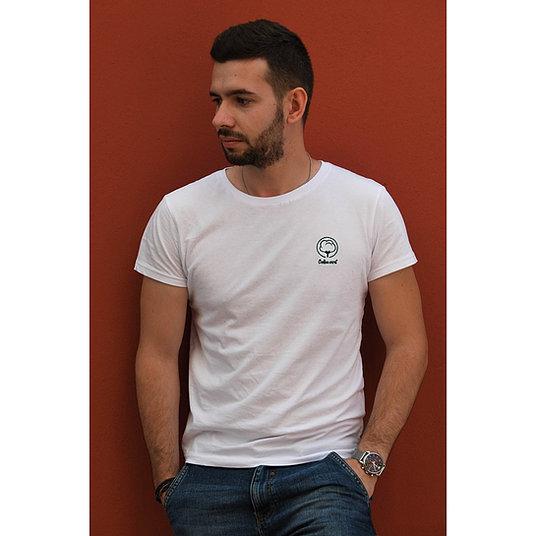VM ♻ T-shirt Homme col rond blanc en coton BIO (vêtements moches)