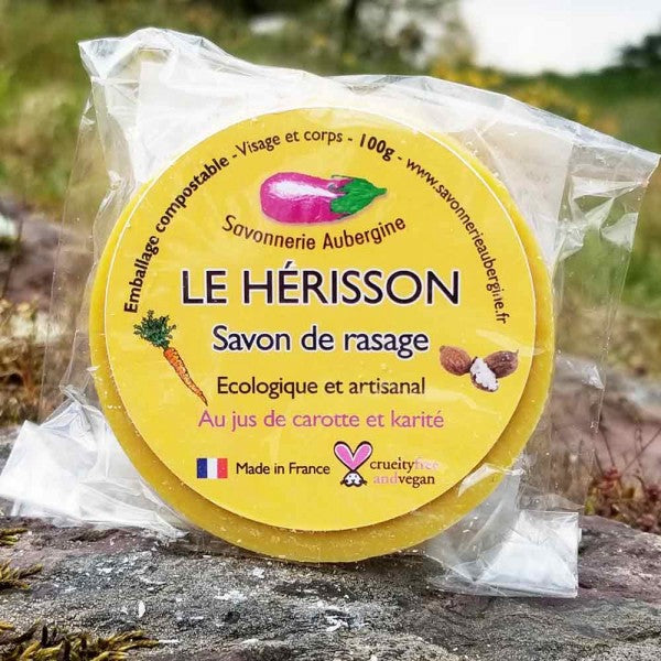 Savon de rasage "Le Hérisson" | Fabriqué en Bretagne | Bio & vegan